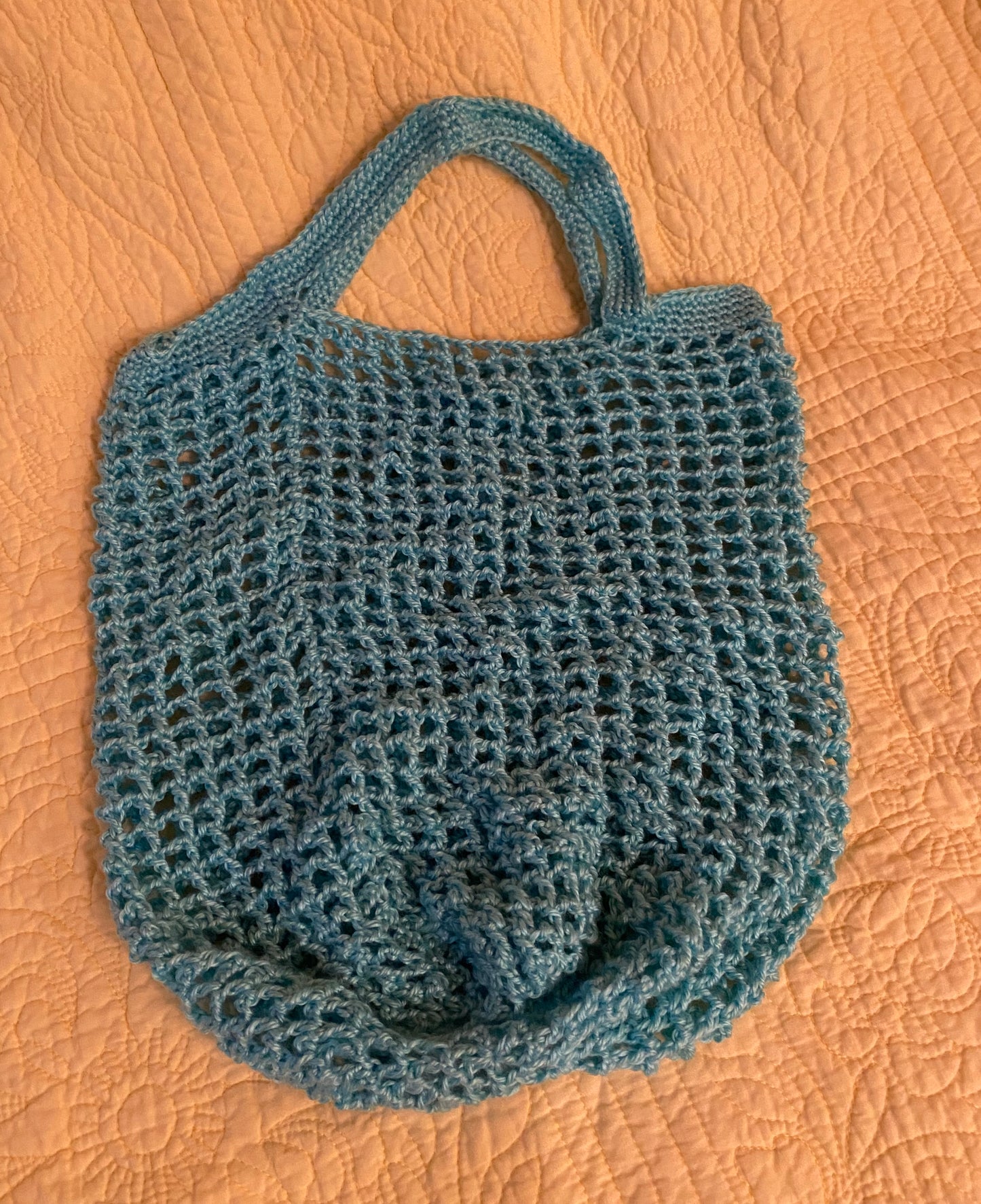 Aqua Handmade Crochet Market Bag
