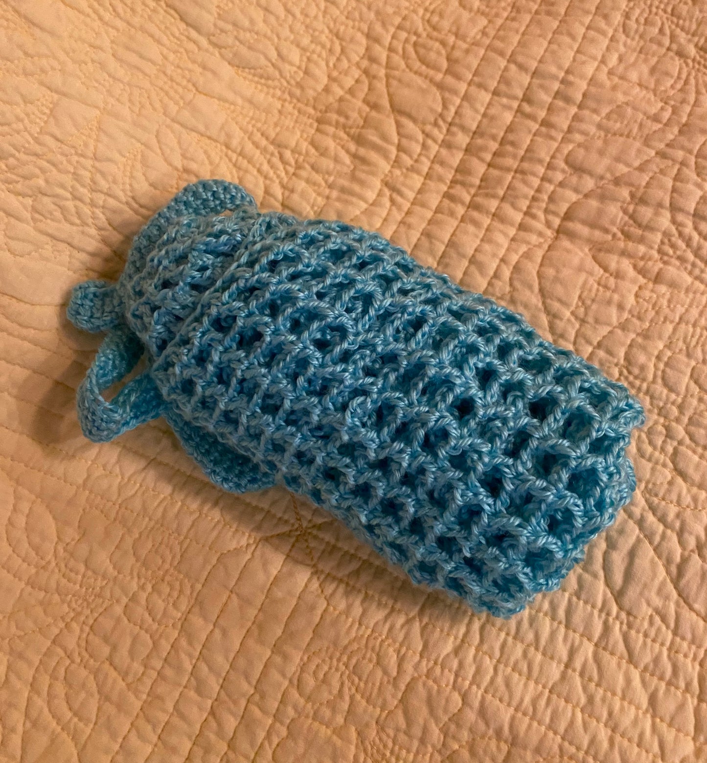 Aqua Handmade Crochet Market Bag